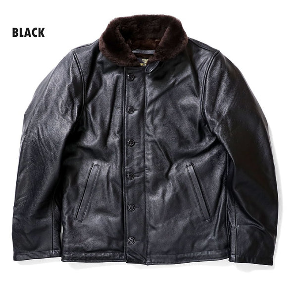 【年に１度の大感謝セール開催中です！】【大幅割引実施中！】★HOUSTON / ヒューストン 8177 COW LEATHER N-1 DECK JACKET / カウレザーN-1デッキジャケット -全2色-